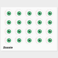 Green Halloween Eyeball Stickers, Zazzle