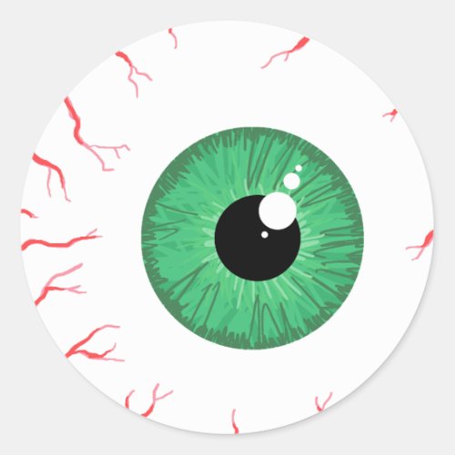 Bright Green bloodshot eyeball sticker