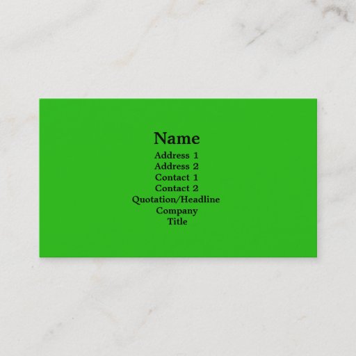 Customizable bright green business card templates