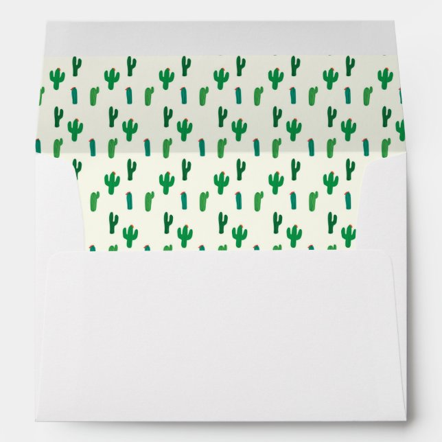 Bright Green Cactus Pattern Envelope (Back (Bottom))