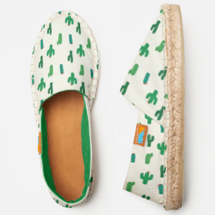 Bright Green Cactus Pattern Espadrilles