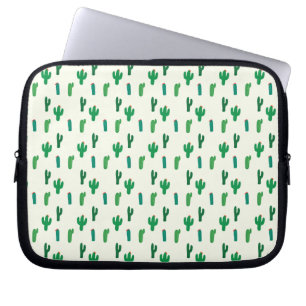 Bright Green Cactus Pattern Laptop Sleeve
