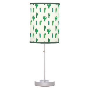 Bright Green Cactus Pattern Table Lamp