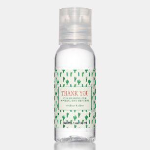 Bright Green Cactus Pattern - Thank You Hand Sanitizer