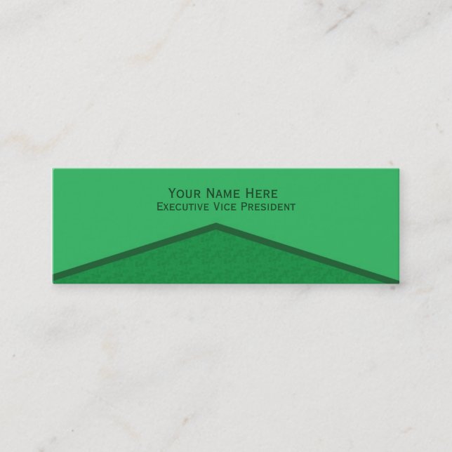 Bright Green Center Point Mini Business Card (Front)