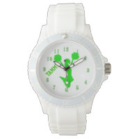 Bright Green Cheerleader Custom Watch