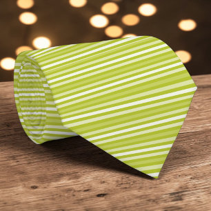Bright Green Color Stripes Necktie