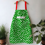 Bright Green Dashing Apron<br><div class="desc">Bright and cheerful,  this vibrant colored apron features hand-drawn dashes for a playful pattern year round. Personalize with your own name or give as a practical and thoughtful gift!</div>