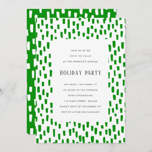 Bright Green Dashing Holiday Party Invitation