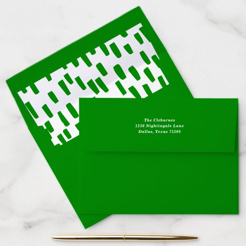 Bright Green Dashing Return Address Envelope