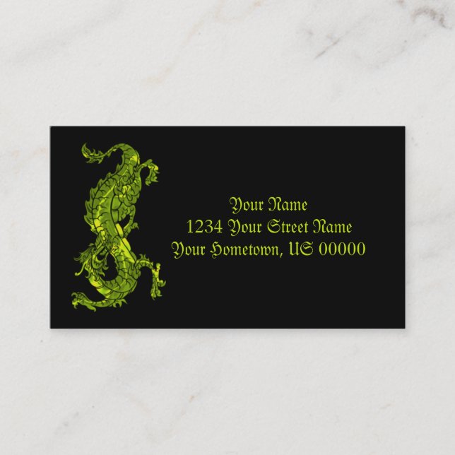 Bright Green Dragon Business Card (Front)