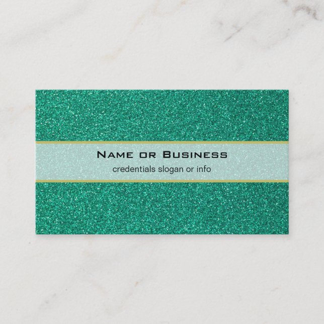 Bright Green Faux Glitter Texture Business Card (Front)