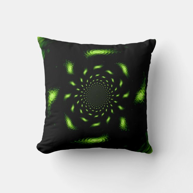 Bright green flash of light throw pillow (Front)