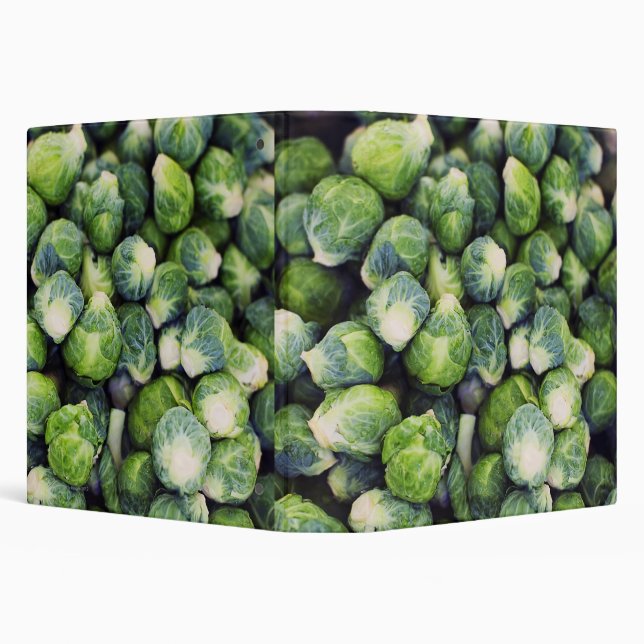 Bright Green Fresh Brussels Sprouts 3 Ring Binder (Background)