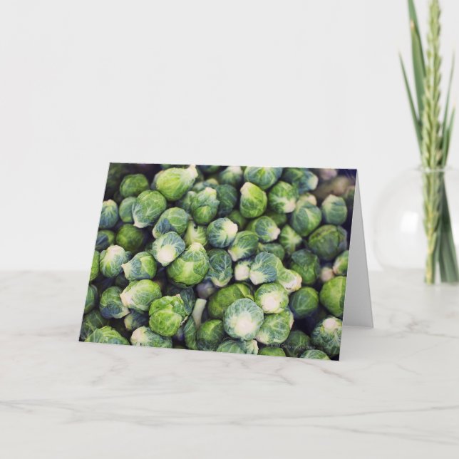 Bright Green Fresh Brussels Sprouts Card (Front)