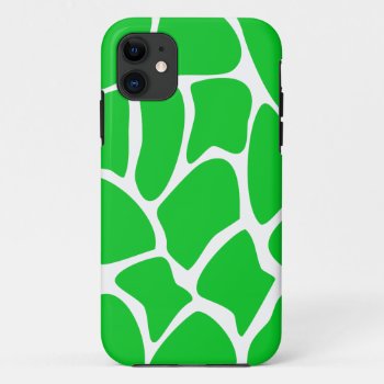 Bright Green Giraffe Print Pattern. Iphone 11 Case by Graphics_By_Metarla at Zazzle