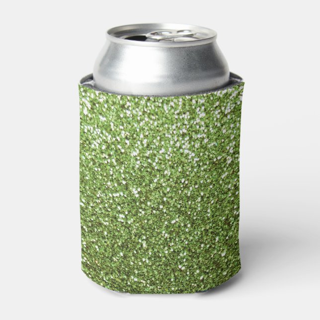 Bright green glitter can cooler (Can Front)