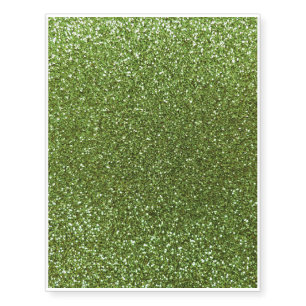 Bright green glitter temporary tattoos