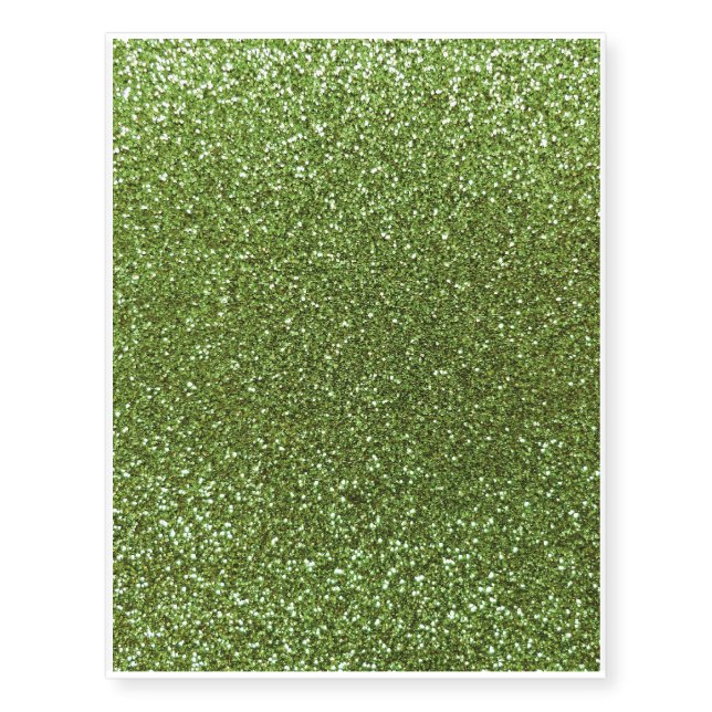 Bright green glitter temporary tattoos (Front)