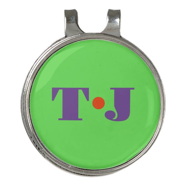 Bright Green Golf Hat Clip (Front)