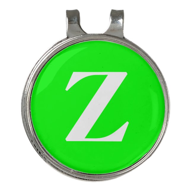 Bright Green Golf Monogrammed Hat Clip (Front)