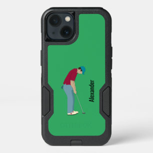 Bright Green Golfing Themed iPhone 13 Case