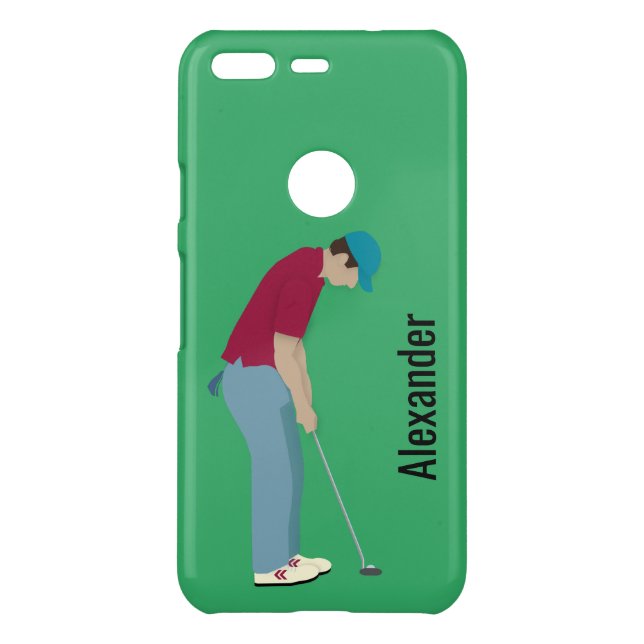 Bright Green Golfing Themed Uncommon Google Pixel Case (Back)