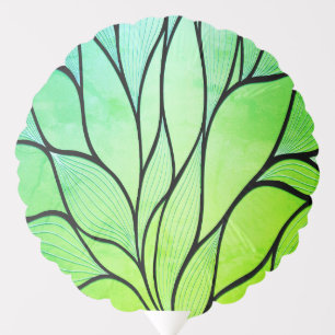 Bright Green Hues Creative Leave Pattern Balloon