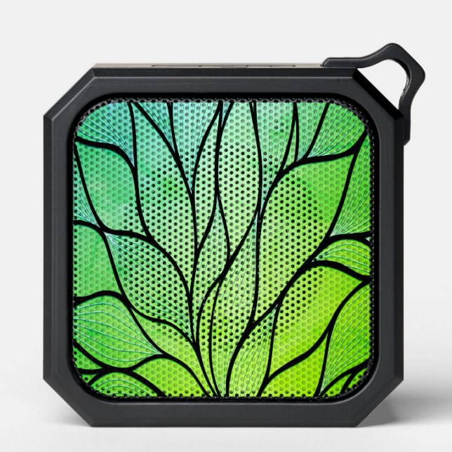 Bright Green Hues Creative Leave Pattern  Bluetooth Speaker (Front)