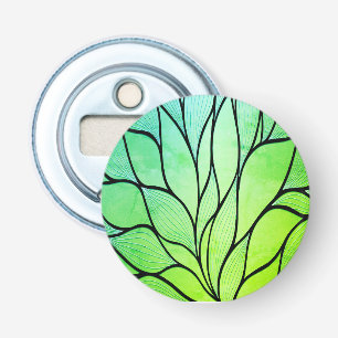 Bright Green Hues Creative Leave Pattern Bottle Opener