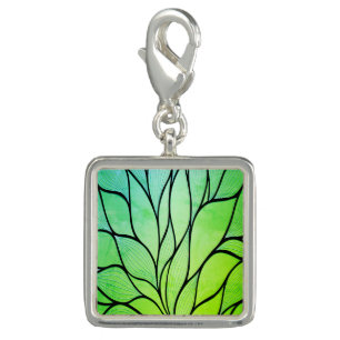 Bright Green Hues Creative Leave Pattern Charm