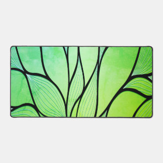 Bright Green Hues Creative Leave Pattern  Desk Mat