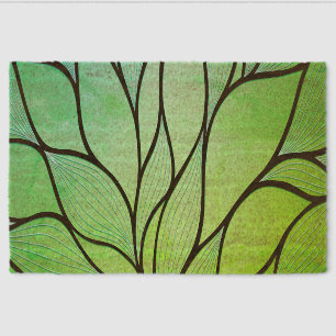 Bright Green Hues Creative Leave Pattern  Fiber Doormat
