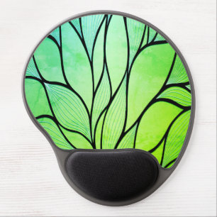 Bright Green Hues Creative Leave Pattern Gel Mouse Pad