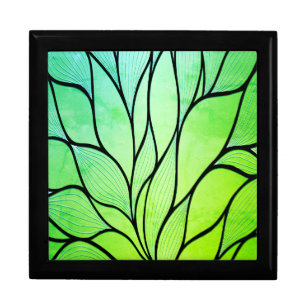 Bright Green Hues Creative Leave Pattern Gift Box