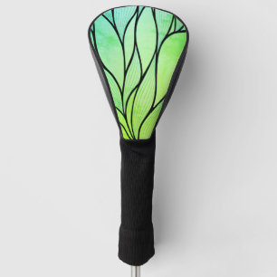 Bright Green Hues Creative Leave Pattern  Golf Head Cover