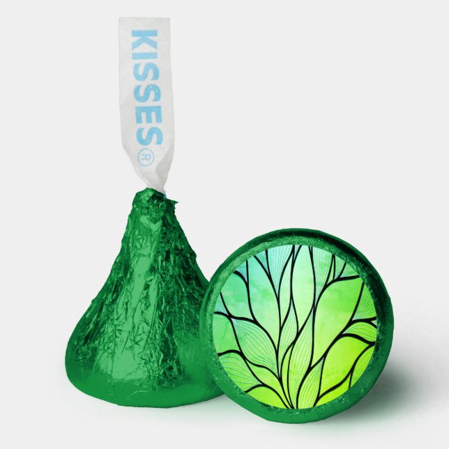 Bright Green Hues Creative Leave Pattern  Hershey®'s Kisses® (Front)