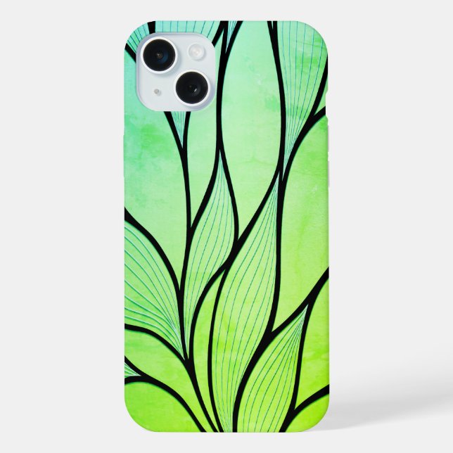 Bright Green Hues Creative Leave Pattern  Iphone Case (Back)