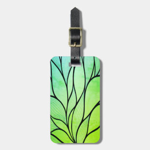 Bright Green Hues Creative Leave Pattern  Luggage Tag