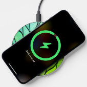 Bright Green Hues Creative Leave Pattern Wireless Charger (Phone)