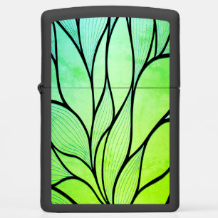 Bright Green Hues Creative Leave Pattern Zippo Lighter
