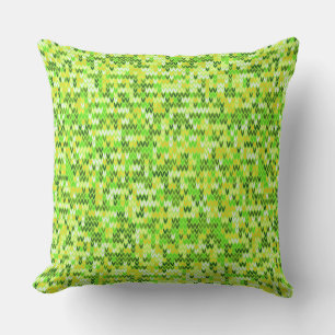 bright green knitted scandinavian pattern outdoor pillow