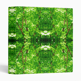 Bright Green Leafy Abstract 3 Ring Binder
