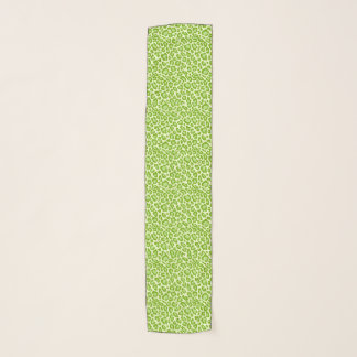 Bright Green Leopard Animal Print Chiffon Scarf