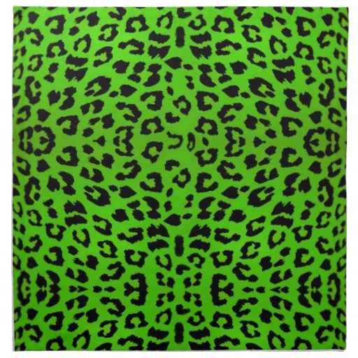 Bright Green Leopard Animal Print Cloth Napkin | Zazzle