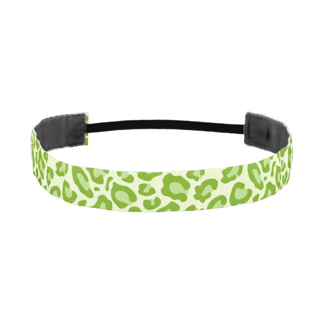 Bright Green Leopard Print Head Band (Front)