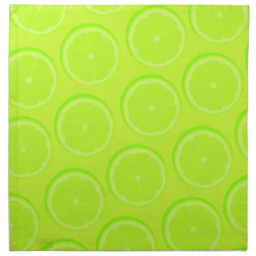 Bright green lime slices cocktail napkins