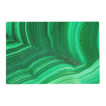 Bright Green Malachite Mineral Placemat