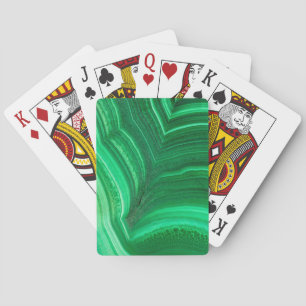 Bright green Malachite Mineral Poker Cards