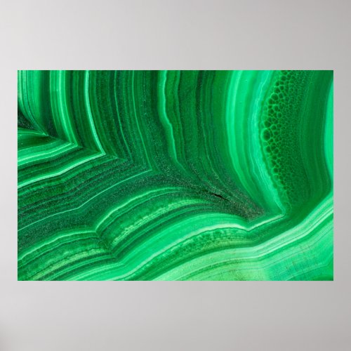 Bright green Malachite Mineral Poster